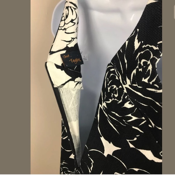 Just Taylor Black & White Floral Dress Sz 8 - Picture 5 of 5
